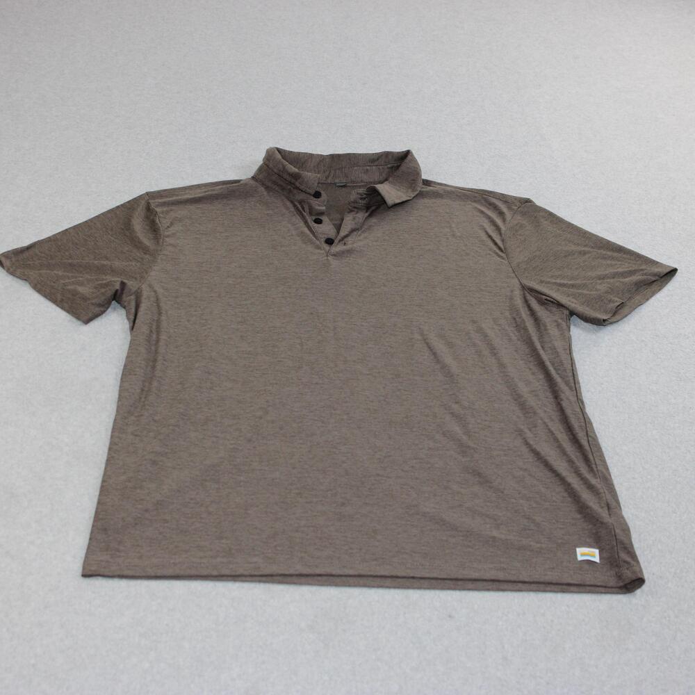 Vuori Polo Shirt Mens XL Brown Performance Jersey Stretch Athletic Gym Workout